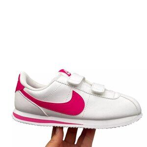 Nike Cortez Basic SL (PS) Youth Girls Slip-on Sneaker Size 2.5Y White Pink Shoes